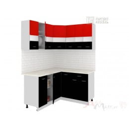 Кухня Кортекс-мебель Корнелия Экстра 1,5 х 1,4, красный / черный