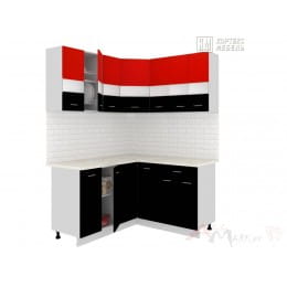 Кухня Кортекс-мебель Корнелия Экстра 1,5 х 1,5, красный / черный