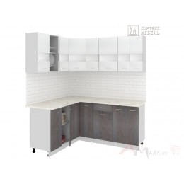 Кухня Кортекс-мебель Корнелия Экстра 1,5 х 1,8, белый / береза
