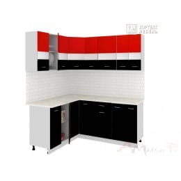 Кухня Кортекс-мебель Корнелия Экстра 1,5 х 1,8, красный / черный