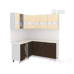 Кухня Кортекс-мебель Корнелия Экстра 1,5 х 1,8, венге светлый / венге