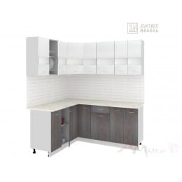 Кухня Кортекс-мебель Корнелия Экстра 1,5 х 1,9, белый / береза