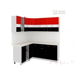 Кухня Кортекс-мебель Корнелия Экстра 1,5 х 1,9, красный / черный