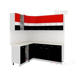 Кухня Кортекс-мебель Корнелия Экстра 1,5 х 2,0, красный / черный