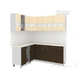 Кухня Кортекс-мебель Корнелия Экстра 1,5 х 2,0, венге светлый / венге