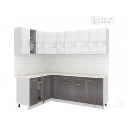 Кухня Кортекс-мебель Корнелия Экстра 1,5 х 2,2, белый / береза