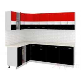 Кухня Кортекс-мебель Корнелия Экстра 1,5 х 2,5, красный / черный