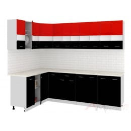 Кухня Кортекс-мебель Корнелия Экстра 1,5 х 2,6, красный / черный