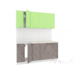 Кухня Кортекс-мебель Корнелия Лира 1,8, зеленый / оникс