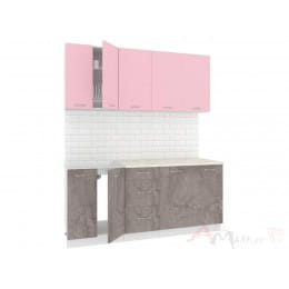 Кухня Кортекс-мебель Корнелия Лира 1,8, розовый / оникс