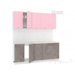 Кухня Кортекс-мебель Корнелия Лира 2, розовый / оникс