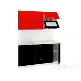 Кухня Кортекс-мебель Корнелия Мара 1,6, красный / черный