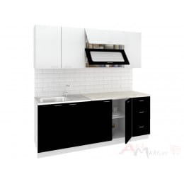 Кухня Кортекс-мебель Корнелия Мара 2, белый / черный