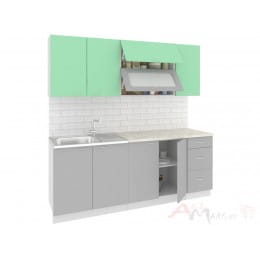 Кухня Кортекс-мебель Корнелия Мара 2, салатовый / серый
