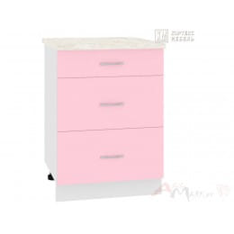 Шкаф нижний Кортекс-мебель Корнелия Лира НШ60р3ш, розовый
