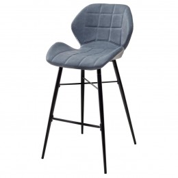 Барный стул M-City MARCEL RU-03 синяя сталь, экокожа