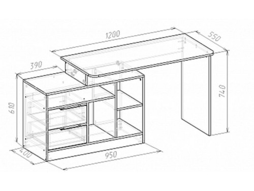 Компьютерный стол Имидж-3 Мебель-Класс, сосна карелия