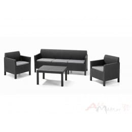Комплект мебели Keter Orlando 3-sofa set (графит)