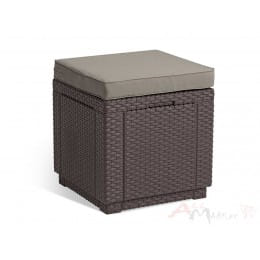 Пуф-сундук Keter Cube с подушкой коричневый