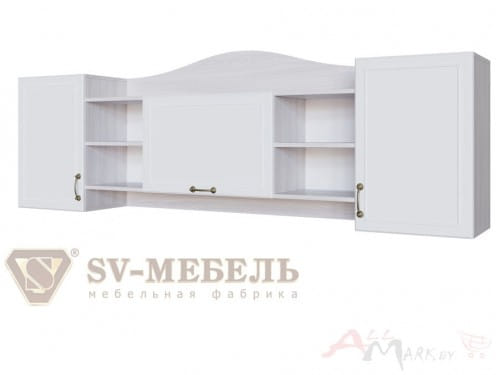SV-мебель Акварель 1 Полка навесная ясень анкор светлый / белый матовый