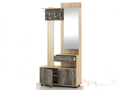 SV-мебель Визит 1 Вешалка с зеркалом (зеркальный) дуб сонома / сосна джексон