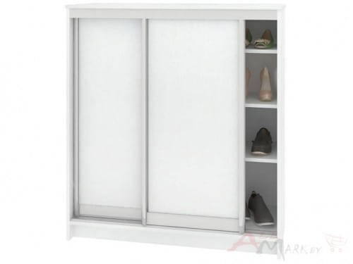 Шкаф для обуви СЕНАТОР ШК41 классика, ДСП+ДСП, Белый, Кортекс-мебель