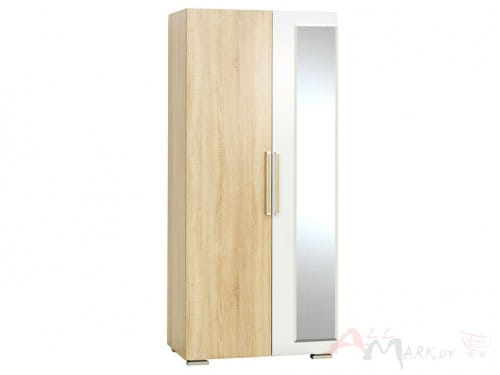 SV-мебель, Набор мебели для спальни «Лагуна 2 К» Шкаф двухстворчатый Дуб Сонома/Белый Глянец