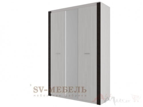 SV-мебель, Модульная система "Гамма 20 К" Шкаф комбинированный трехстворчатый Ясень анкор светлый/Венге