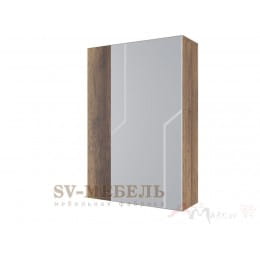 Шкаф с зеркалом SV-мебель Визит 1 МДФ навесной дуб каньон / серый