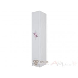 Пенал с ящиком SV-мебель (МС Акварель 1 К), ясень анкор светлый / белый матовый/цветы
