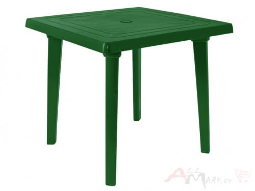 Стол Алеана пластиковый квадратный 80*80 зелёный