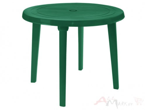 Стол Алеана пластиковый круглый d90 зелёный