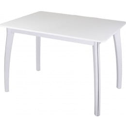 Стол со стеклом Домотека Танго ПР-1 (белый/белый/07) 80х120(157)