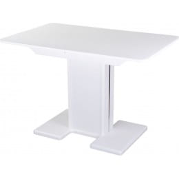Стол со стеклом Домотека Танго ПР-1 (белый/белый/05) 80х120(157)