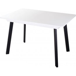 Стол со стеклом Домотека Танго ПР-1 (белый/черный/93) 80х120(157)