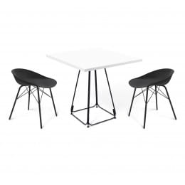 Стол со стульями Sheffilton SHT-DS55, черный/темно-серый ral70/белый