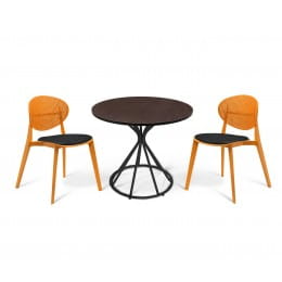 Стол со стульями Sheffilton SHT-DS89, оранжевый/черный/венге/черный