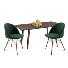 Стол со стульями Sheffilton SHT-DS117, лиственно-зеленый/медный/палисандр