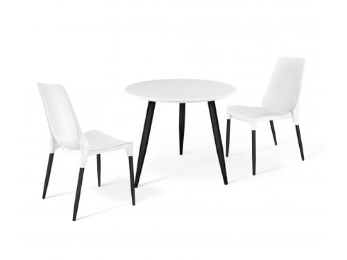 Стол со стульями SHT-DS12 белый / белый / черный