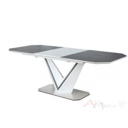 Стол Signal Valerio Ceramic 160 раскладной серый / белый матовый