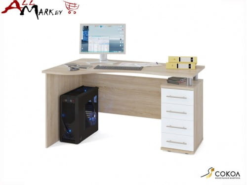 Компьютерный стол КСТ-104 Сокол дуб сонома / белый