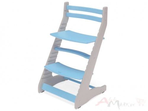 Растущий стул Милвуд Вырастайка 2D серый / голубой