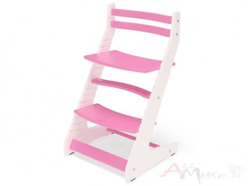 Растущий стул Милвуд Вырастайка 2D белый / розовый
