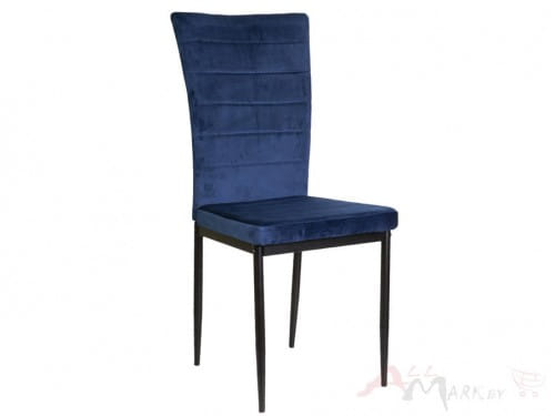 Кухонный стул Dora Sedia синий велюр/черный