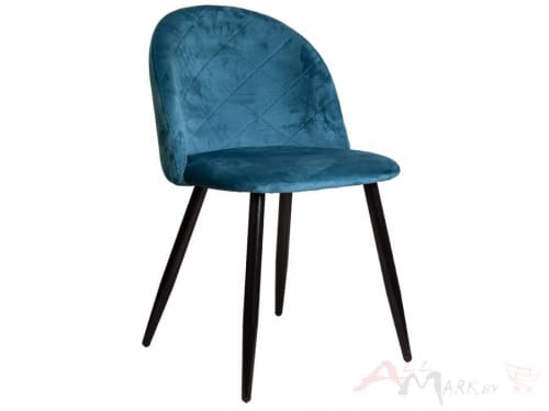 Кухонный стул Honnor Sedia голубой велюр/черный