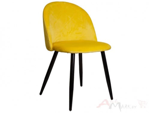 Кухонный стул Honnor Sedia желтый велюр/черный