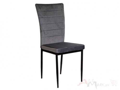 Кухонный стул Dora Sedia серый велюр/черный