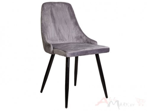 Кухонный стул Sedia Megan  вельвет, светло-серый / черный