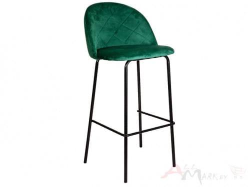 Барный стул Icon black Sedia зеленый велюр/черный