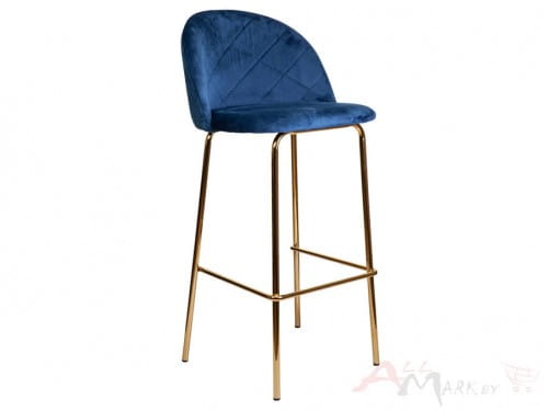 Барный стул Icon Sedia синий велюр/золото